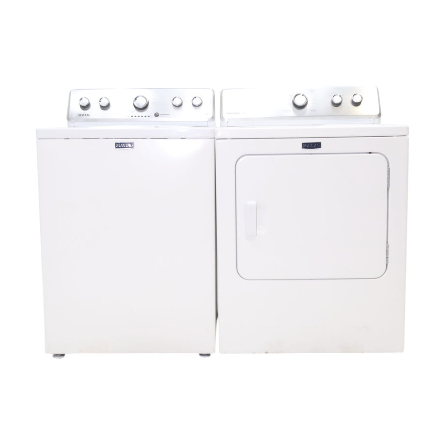 Neu Preferred Maytag High Capacity Impeller Washer & Electric Dryer Set: 3.8 cu. ft. High Capacity Impeller Washer With Extra Water Cycle / Option & 7.0 cu. ft. Electric 220v Dryer With Auto Sensor Dry  - Certified Refurbished
