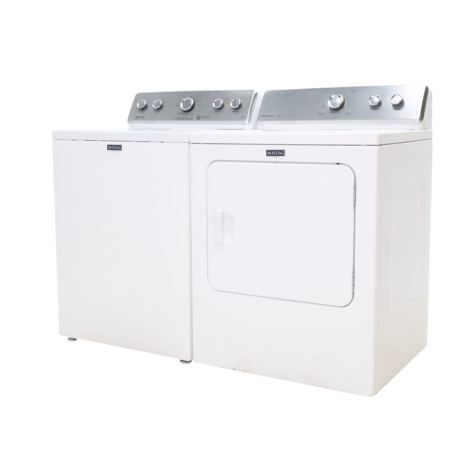 Neu Preferred Maytag High Capacity Impeller Washer & Electric Dryer Set: 3.8 cu. ft. High Capacity Impeller Washer With Extra Water Cycle / Option & 7.0 cu. ft. Electric 220v Dryer With Auto Sensor Dry  - Certified Refurbished
