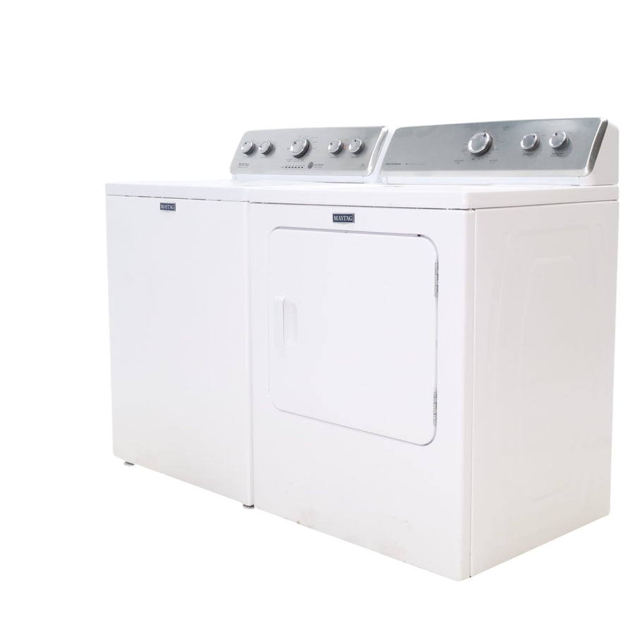 Neu Preferred Maytag High Capacity Impeller Washer & Electric Dryer Set: 3.8 cu. ft. High Capacity Impeller Washer With Extra Water Cycle / Option & 7.0 cu. ft. Electric 220v Dryer With Auto Sensor Dry  - Certified Refurbished