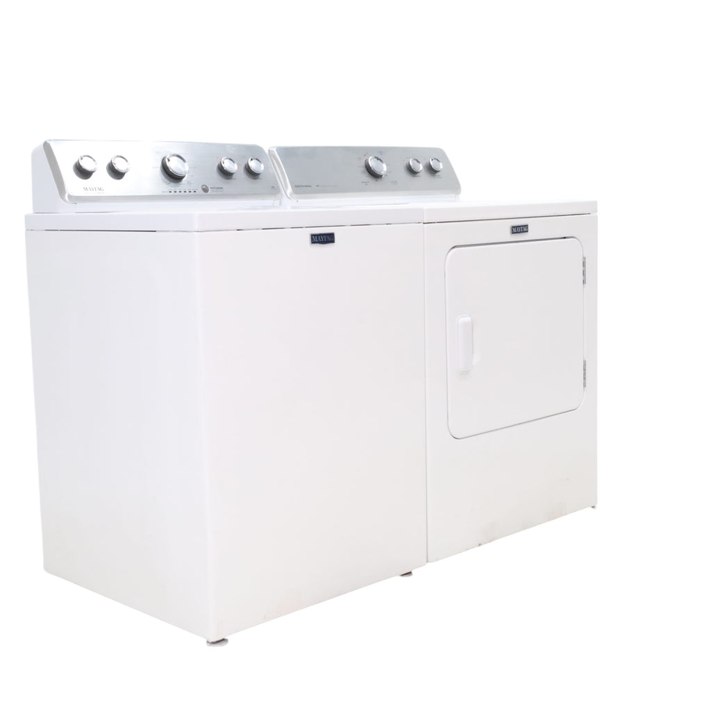 Neu Preferred Maytag High Capacity Impeller Washer & Electric Dryer Set: 3.8 cu. ft. High Capacity Impeller Washer With Extra Water Cycle / Option & 7.0 cu. ft. Electric 220v Dryer With Auto Sensor Dry  - Certified Refurbished