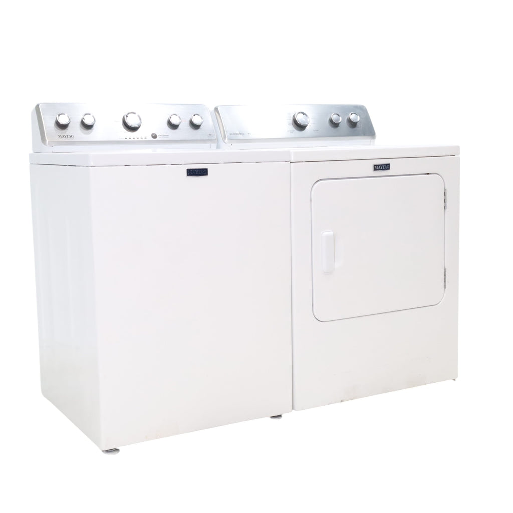 Neu Preferred Maytag High Capacity Impeller Washer & Electric Dryer Set: 3.8 cu. ft. High Capacity Impeller Washer With Extra Water Cycle / Option & 7.0 cu. ft. Electric 220v Dryer With Auto Sensor Dry  - Certified Refurbished