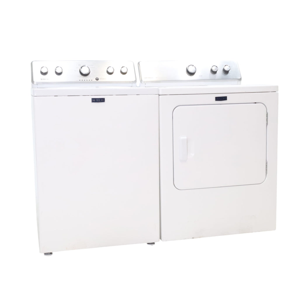 Neu Preferred Maytag High Capacity Impeller Washer & Electric Dryer Set: 3.8 cu. ft. High Capacity Impeller Washer With Extra Water Cycle / Option & 7.0 cu. ft. Electric 220v Dryer With Auto Sensor Dry  - Certified Refurbished