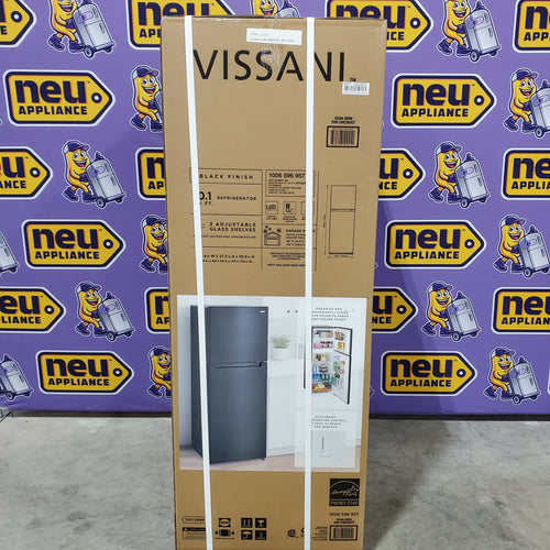 Vissani Black Top Freezer 10.1 Cu. Ft. Refrigerator with No Frost Design 25135SD659 - MDTF10BK - New in Box