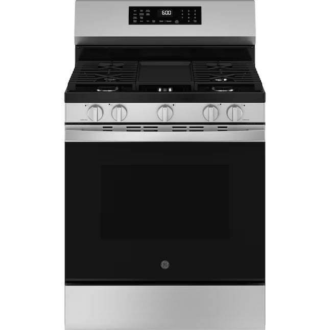 GE 30" Free-Standing Gas Convection Range with EasyWash™ Oven Tray and No Preheat Air Fry GE9845 - GGF600AVSS - New in Box