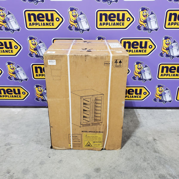 Nipus 23.4 in. Dual Zone 20-Bottle and 80 Plus Cans Beverage and Wine Cooler in Black Stainless Steel Built-in Refrigerator 25135SD660 - NPDUAL02-Black - New in Box