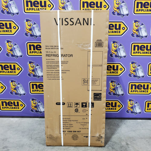Vissani Black Top Freezer 10.1 Cu. Ft. Refrigerator with No Frost Design 25135SD659 - MDTF10BK - New in Box