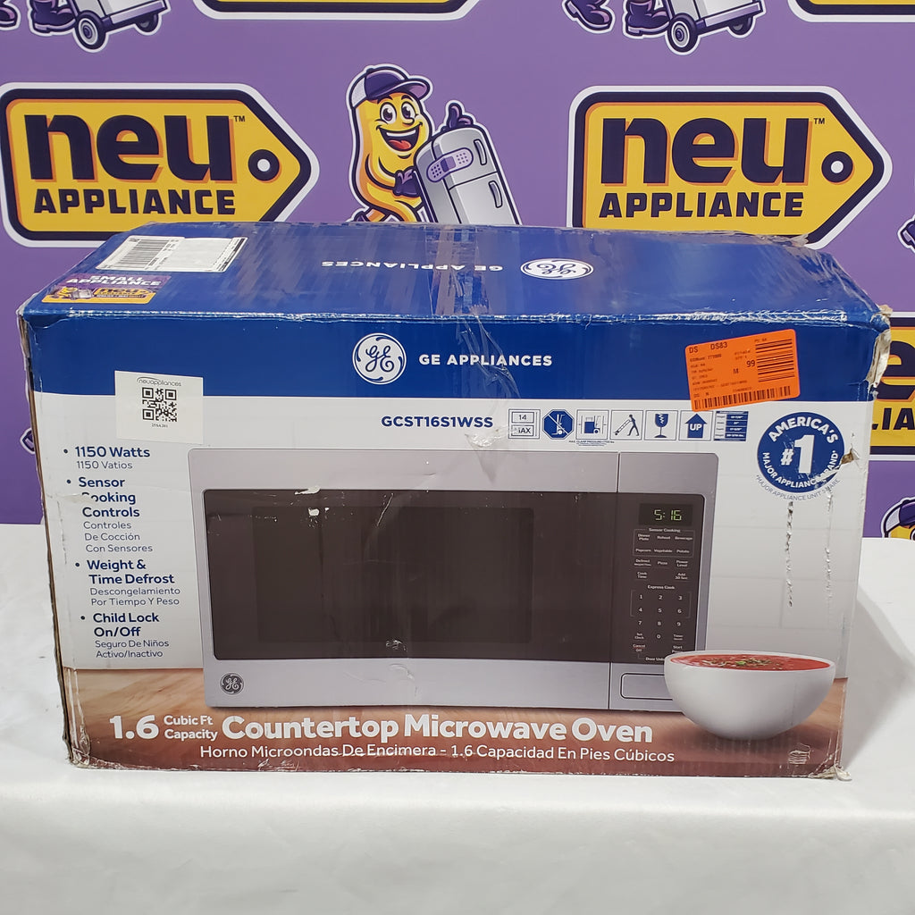 GE® 1.6 Cu. Ft. Countertop Microwave Oven in Stainless Steel 25SA201 -GCST16S1WSS - New in Box