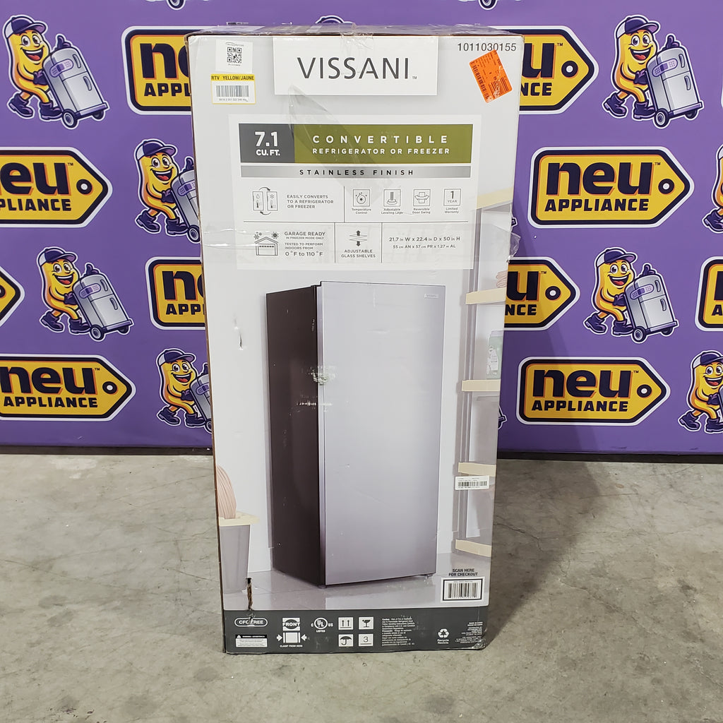 Vissani 7.1 cu. ft. Manual Defrost Convertible Upright Freezer in Stainless Steel Look 25135SD690 - MDUFC7SS4 - New in Box