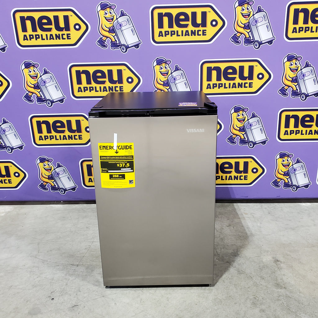 Vissani 4.3 cu. ft. Mini Refrigerator in Stainless Steel, ENERGY STAR SA320 - HVAR43GSE - New in Box