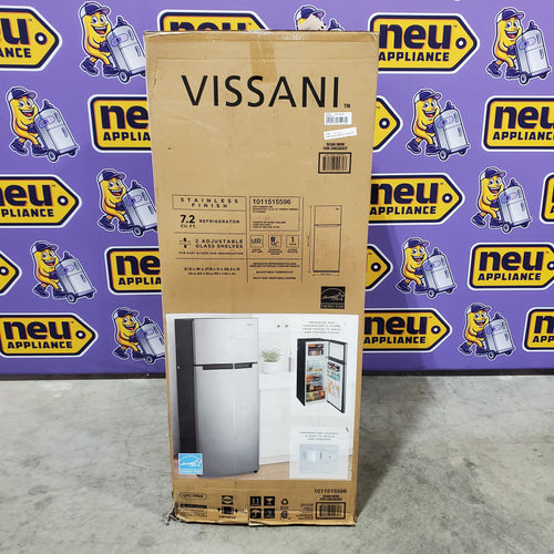 Vissani 7.2 cu. ft. Top Freezer Refrigerator in Fingerprint Resistant Stainless Steel Look 25135SD685 - MDTF7SSES4 - New in Box