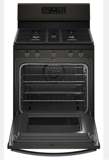 Whirlpool 5.0 Cu. Ft. Self-Cleaning Freestanding Gas Convection Range in Black Stainless Steel LA100 - WFG550S0HV - Open Box