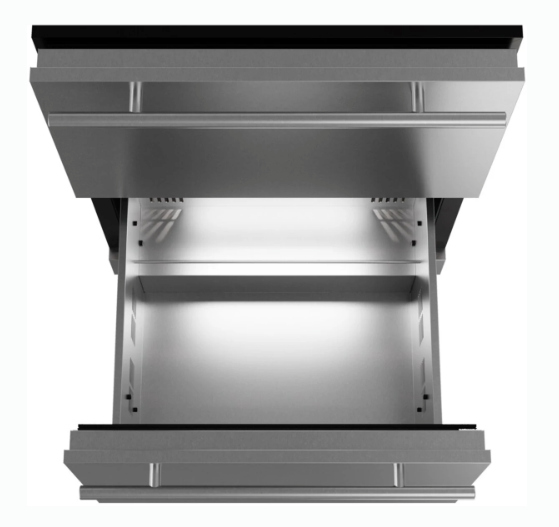 Elica 24 Inch Panel Ready Built-In/Freestanding Undercounter Double-Drawer Refrigerator with 4.7 Cu. Ft. Capacity, 115 Total Can Capacity, and 39 dBA EBD51SS1 - Scratch & Dent (Minor)