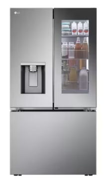 LG 26 cu. ft. Counter-Depth French Door Refrigerator in Stainless Steel with Mirror InstaView™ 22131SD94 - LRYKC2606S - Scratch & Dent (Minor)