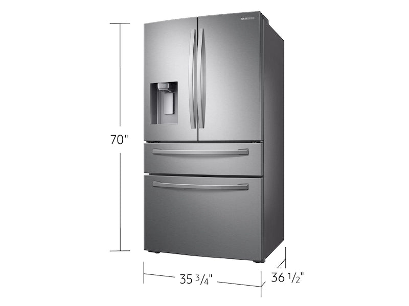 Samsung 28-cu ft 4-Door ENERGY STAR Smart French Door Refrigerator with Ice Maker in Fingerprint Resistant Stainless Steel 22442647 - RF28R7201SR - Scratch and Dent (Moderate)