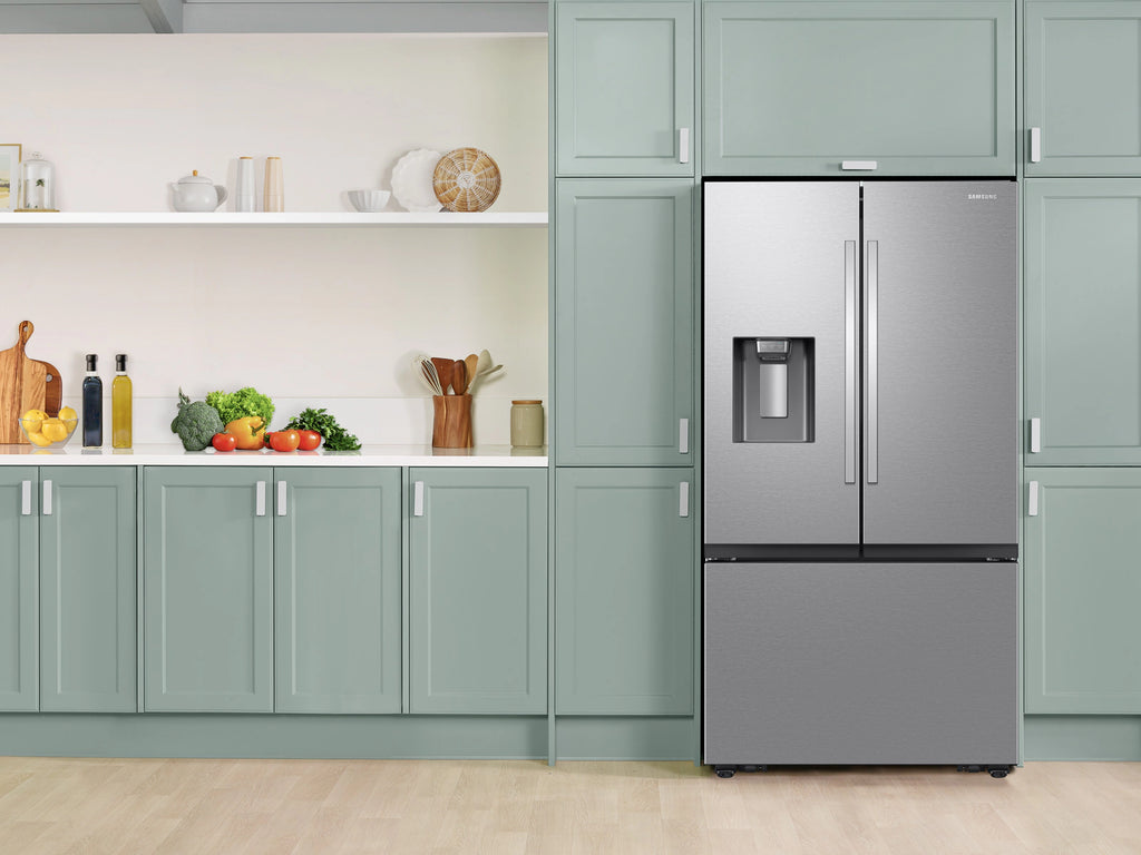 Pictures of Samsung 31 cu. ft. Mega Capacity 3-Door French Door Refrigerator in Stainless Steel with Four Types of Ice 4SD422 - RF32CG5400SR - Scratch & Dent (Minor) - Neu Appliance Outlet - Discount Appliance Outlet in Austin, Tx
