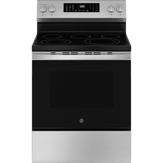 GE ENERGY STAR® 30" Free-Standing Electric Convection Range with No Preheat Air Fry and EasyWash™ Oven Tray GRF600AVSS - Open Box