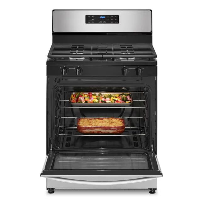 Whirlpool 5.1 Cu. Ft. Freestanding Gas Range with Broiler Drawer and Two Speed Heat Burners in Stainless Steel 22131SD72 - WFG320M0MS - Scratch & Dent (Minor)