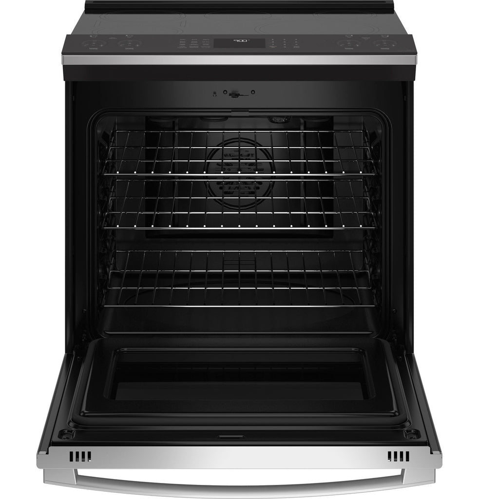 Pictures of GE Profile™ Fingerprint Resistant Stainless 30" Smart Slide-In Front-Control Induction and Convection Range with No Preheat Air Fry PHS930YPFS - New in Box - Neu Appliance Outlet - Discount Appliance Outlet in Austin, Tx