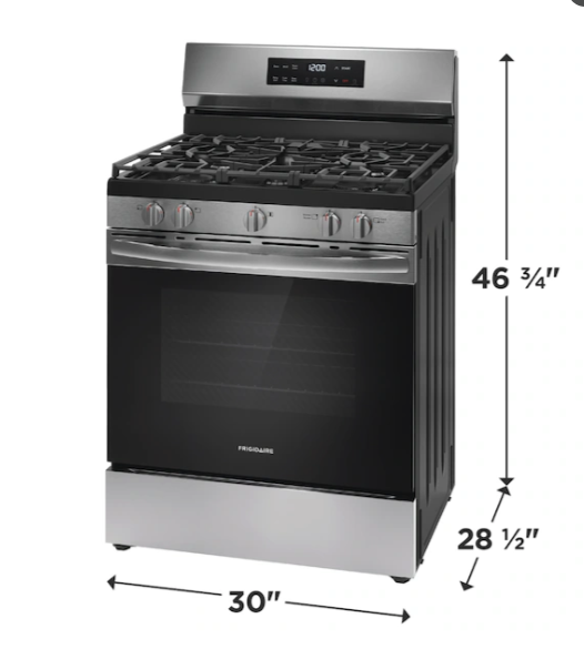 Frigidaire 5 Burner Freestanding Gas Range in Stainless Steel with Quick Boil and Steam Clean 20531SD513 - FCRG3062AS - Open Box