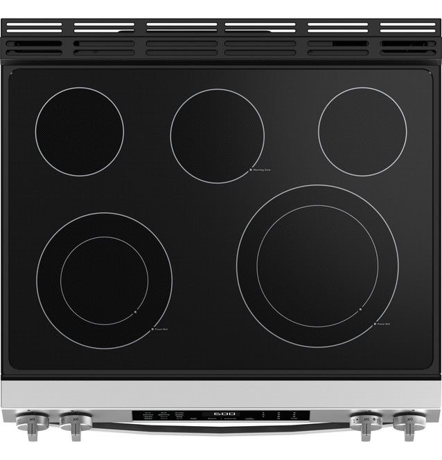 Pictures of GE® Fingerprint Resistant Stainless 30" Slide-In Electric Convection Range with No Preheat Air Fry and EasyWash™ Oven Tray GRS60LAVFS - Open Box - Neu Appliance Outlet - Discount Appliance Outlet in Austin, Tx