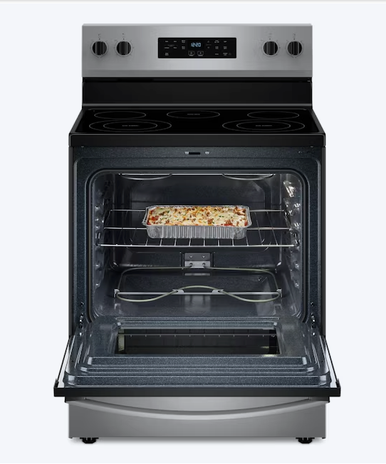 Pictures of Whirlpool Fingerprint Resistant Stainless Steel Electric 30 Inch Range with Steam Clean and No Preheat Mode WFES3330RZ - Scratch & Dent (Minor) - Neu Appliance Outlet - Discount Appliance Outlet in Austin, Tx