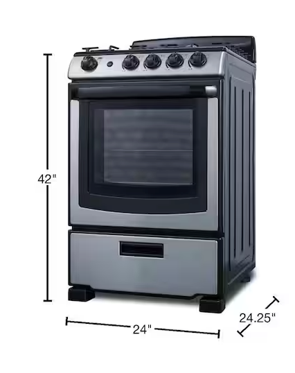 Pictures of Summit 24 in. 2.9 cu. ft. Gas Range in Stainless Steel PRO247SS - Open Box - Neu Appliance Outlet - Discount Appliance Outlet in Austin, Tx