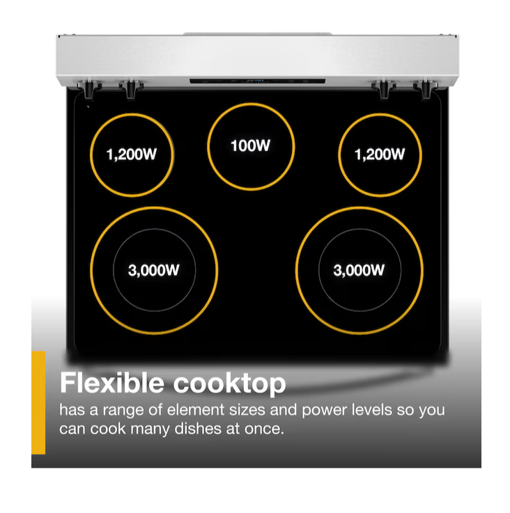 Pictures of Whirlpool Fingerprint Resistant Stainless Steel Electric 30 Inch Range with Steam Clean and No Preheat Mode WFES3330RZ - Scratch & Dent (Minor) - Neu Appliance Outlet - Discount Appliance Outlet in Austin, Tx