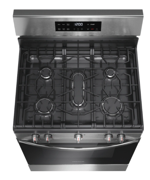 Frigidaire 5 Burner Freestanding Gas Range in Stainless Steel with Quick Boil and Steam Clean 20531SD513 - FCRG3062AS - Open Box