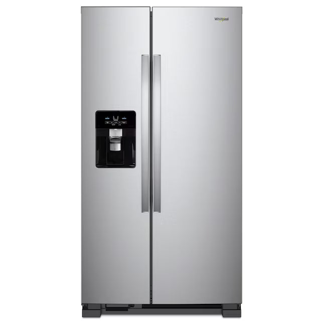 Whirlpool 33 Inch Wide Side by Side 21 Cu. Ft. Refrigerator with Can Caddy and Frameless Glass Shelves in Fingerprint Resistant Stainless Steel 31134SD212 - WRS321SDHZ - Scratch & Dent (Moderate)