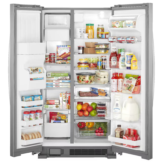 Whirlpool Side By Side Refrigerator with Can Caddy and Frameless Glass Shelves 251315SD1158 - WRS325SDHZ - Scratch and Dent (Minor)