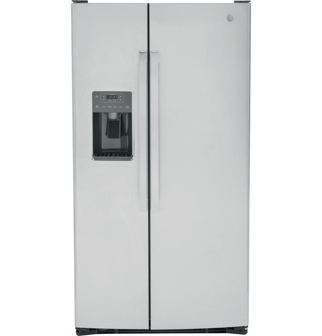 Pictures of GE 25.3 Cu. Ft. Side-By-Side Refrigerator in Fingerprint Resistant Stainless Steel GSS25GYPFS - Scratch & Dent (Minor) - Neu Appliance Outlet - Discount Appliance Outlet in Austin, Tx