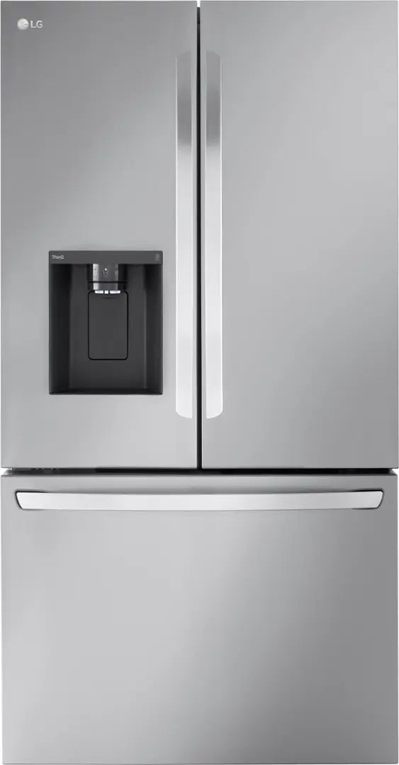 LG 26 cu ft ENERGY STAR Counter-Depth Smart French Door Refrigerator in Fingerprint Resistant Stainless Steel with Dual Ice Maker LRFXC2606S - Scratch & Dent (Major)