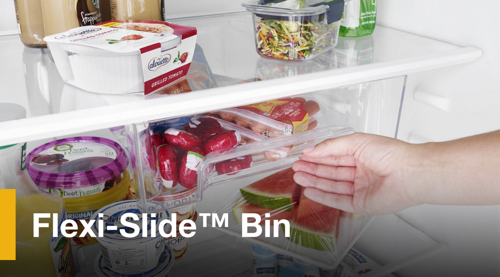 Pictures of Whirlpool 33" Wide Top Freezer 20.5 cu ft Refrigerator with Ice Maker and Frameless Glass Shelves and Flexi-Slide Bin WRT311FZDW - Open Box - Neu Appliance Outlet - Discount Appliance Outlet in Austin, Tx