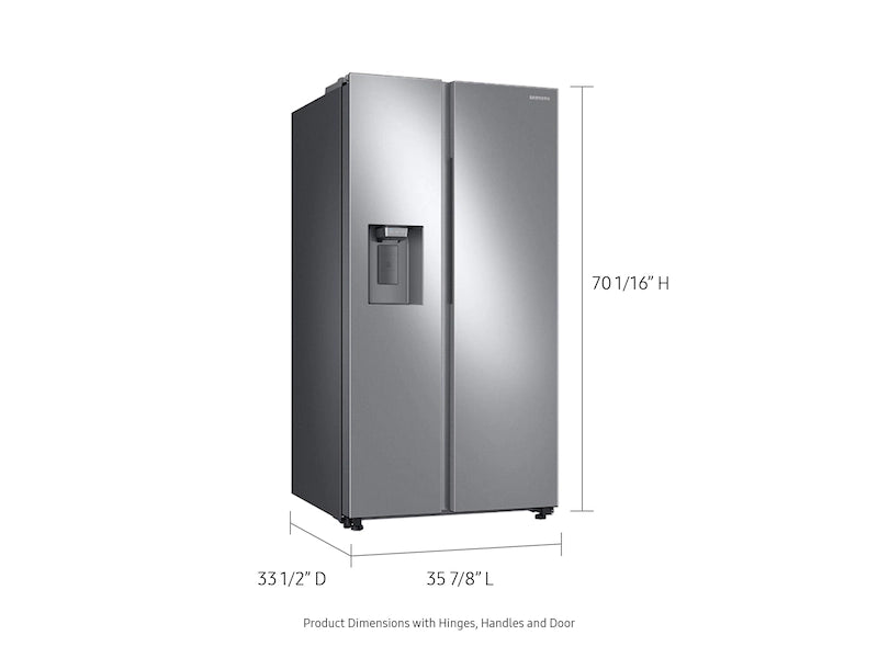 Samsung 27.4-cu ft Side-by-Side Refrigerator with Ice Maker in Fingerprint Resistant Stainless Steel 25136SD638 - RS27T5200SR - Scratch & Dent (Moderate)