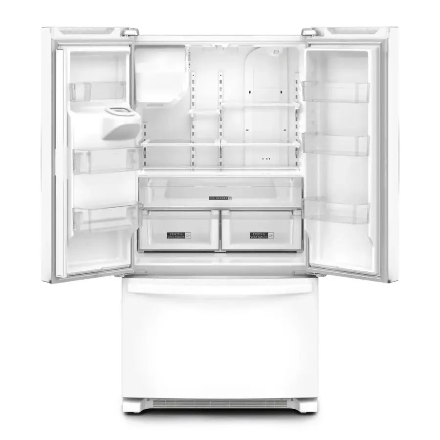 Pictures of Whirlpool 36 in. 24.7 cu. ft. Wide French Door Bottom Mount Refrigerator with Maximum Ice Capacity in White WRFF3436RW - Scratch & Dent (Minor) - Neu Appliance Outlet - Discount Appliance Outlet in Austin, Tx