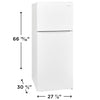 Frigidaire Top Freezer 18 Cu. Ft. Capacity Refrigerator with Spacious Interior Storage and Bright LED Lighting in White FFHT1822UW - Scratch and Dent (Major)