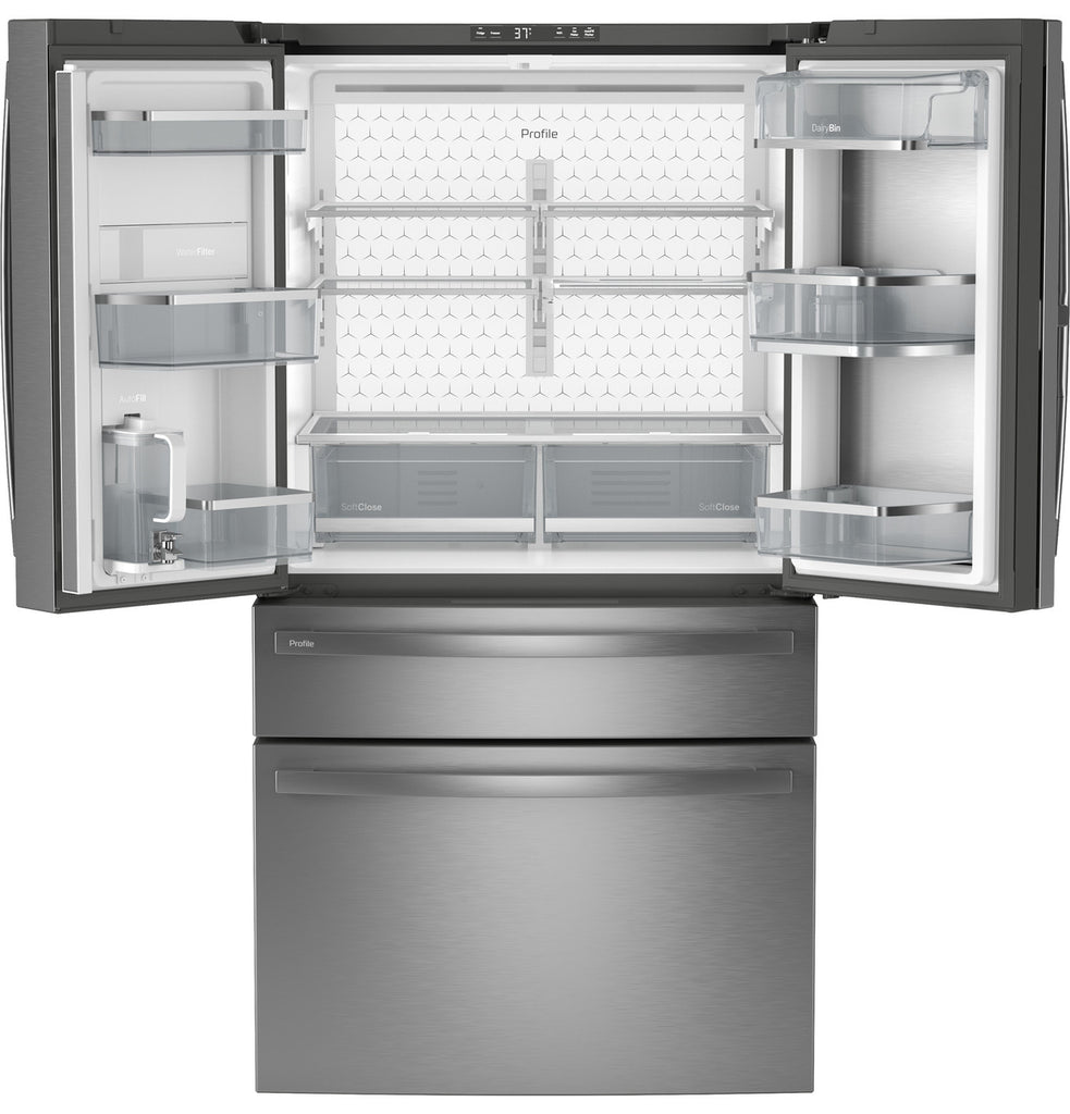 Pictures of GE Profile™ ENERGY STAR® 29 Cu. Ft. Smart Fingerprint Resistant 4-Door French-Door Refrigerator with Door In Door PGD29BYTFS - New in Box - Neu Appliance Outlet - Discount Appliance Outlet in Austin, Tx