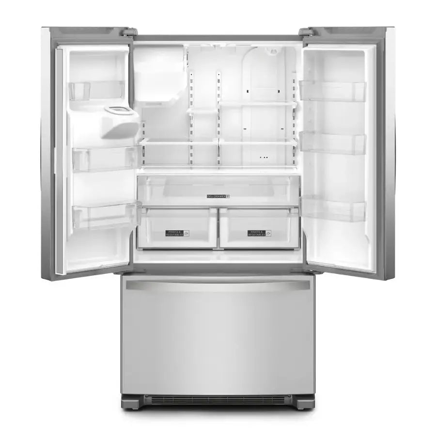 Pictures of Whirlpool 36 in. 24.7 cu. ft. Standard Depth French Door Refrigerator in Fingerprint Resistant Stainless Steel WRFF3436RZ- Scratch & Dent (Moderate) - Neu Appliance Outlet - Discount Appliance Outlet in Austin, Tx