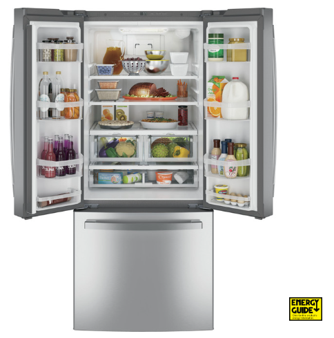 Pictures of GE® ENERGY STAR® 30" Wide 20.8 Cu. Ft. French-Door Refrigerator with Icemaker and Advanced Water Filtration GNE21FYKFS - Scratch & Dent (Minor) - Neu Appliance Outlet - Discount Appliance Outlet in Austin, Tx