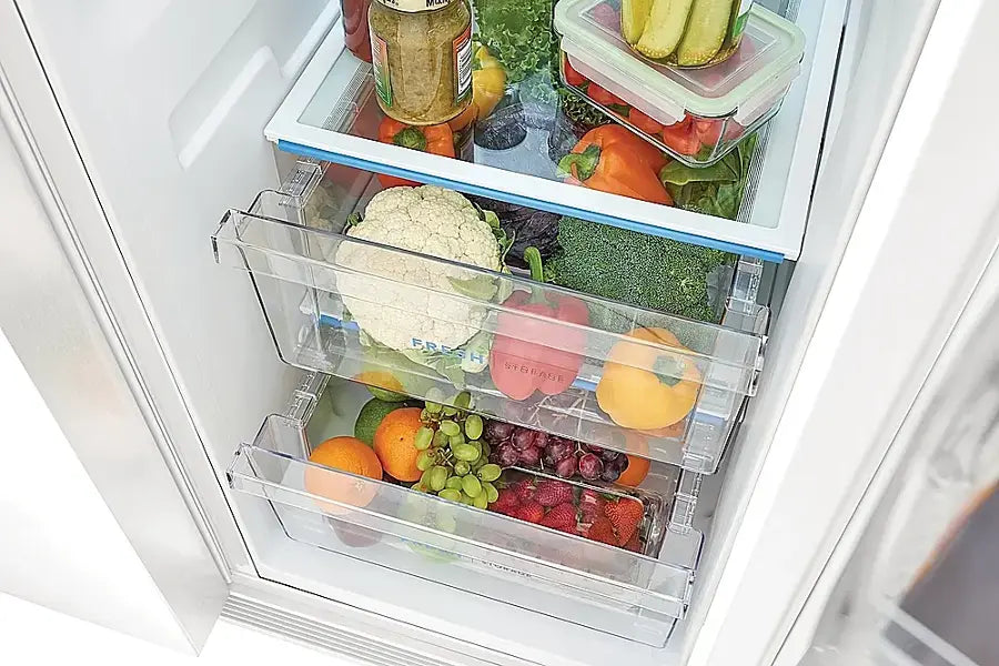 Pictures of Frigidaire 36" Wide 25.6 cu. ft. Side by Side Refrigerator in White with Exterior Ice and Water Dispenser FRSS2623AW - Open Box - Neu Appliance Outlet - Discount Appliance Outlet in Austin, Tx