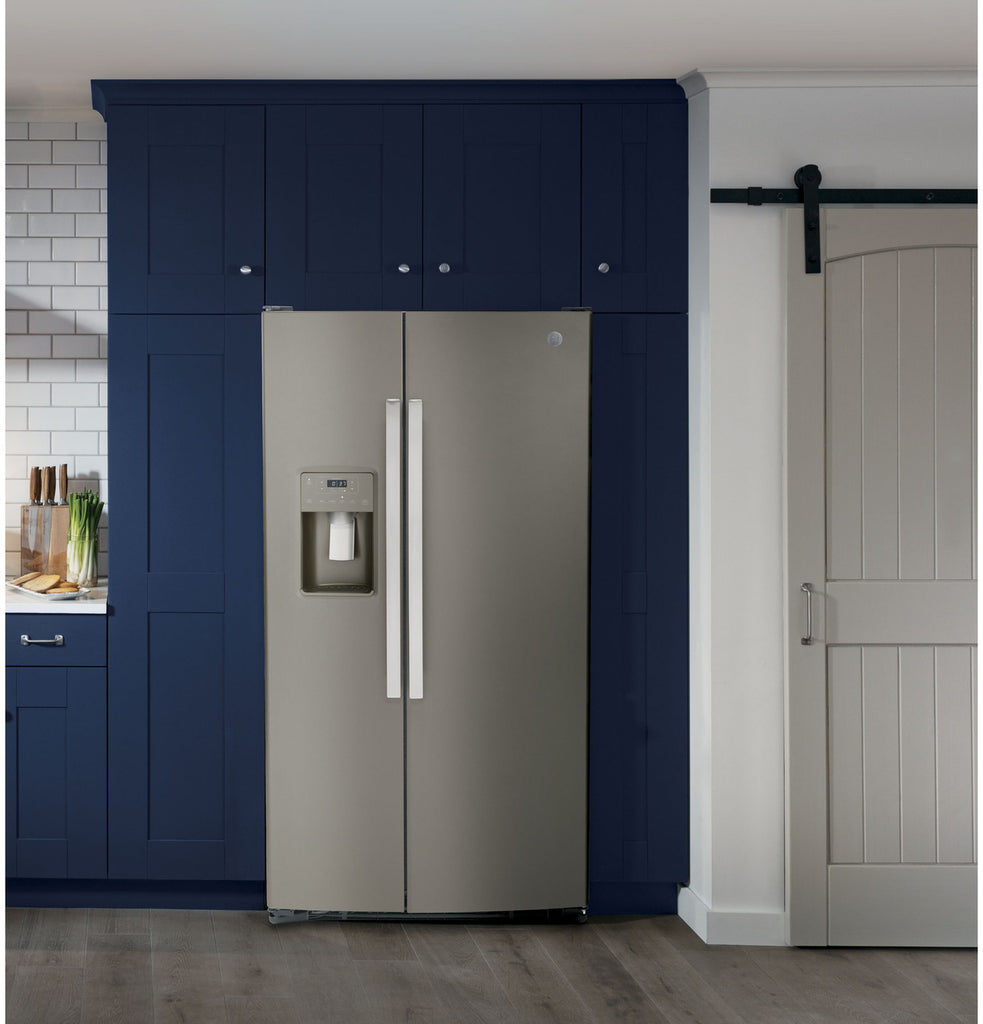 Pictures of GE® 25.3 Cu. Ft. Side-By-Side Refrigerator with Ice Maker, Water and Ice Dispenser GSS25GMPES - Open Box - Neu Appliance Outlet - Discount Appliance Outlet in Austin, Tx