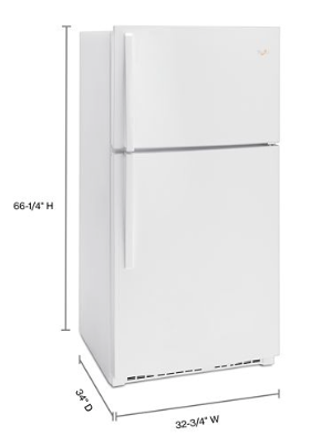 Pictures of Whirlpool 33-inch 21 cu. ft. Wide Top Freezer Refrigerator WRT541SZDW - Scratch & Dent (Minor) - Neu Appliance Outlet - Discount Appliance Outlet in Austin, Tx