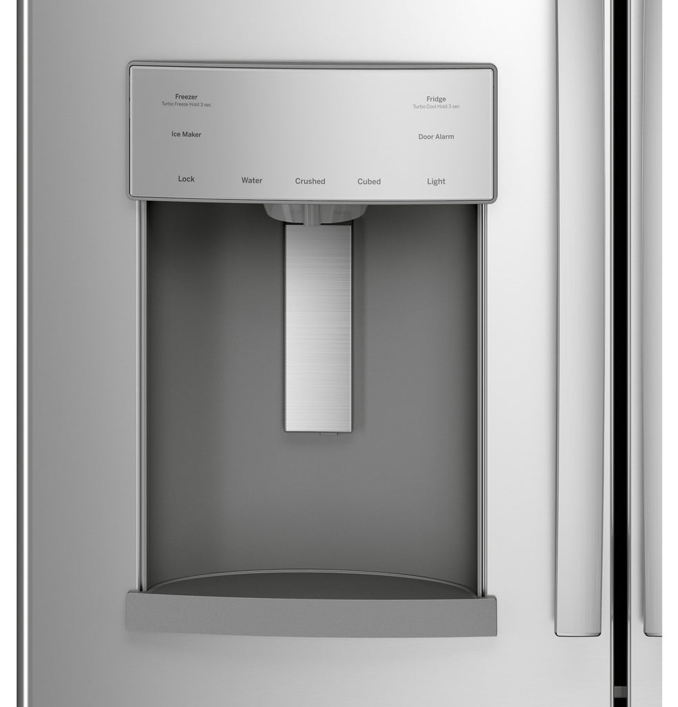 Pictures of GE Energy Star 3 Door French Door 27.7 Cu. Ft. Refrigerator with TwinChill Evaporators in Fingerprint Stainless Steel GFE28GYNFS - New in Box - Neu Appliance Outlet - Discount Appliance Outlet in Austin, Tx