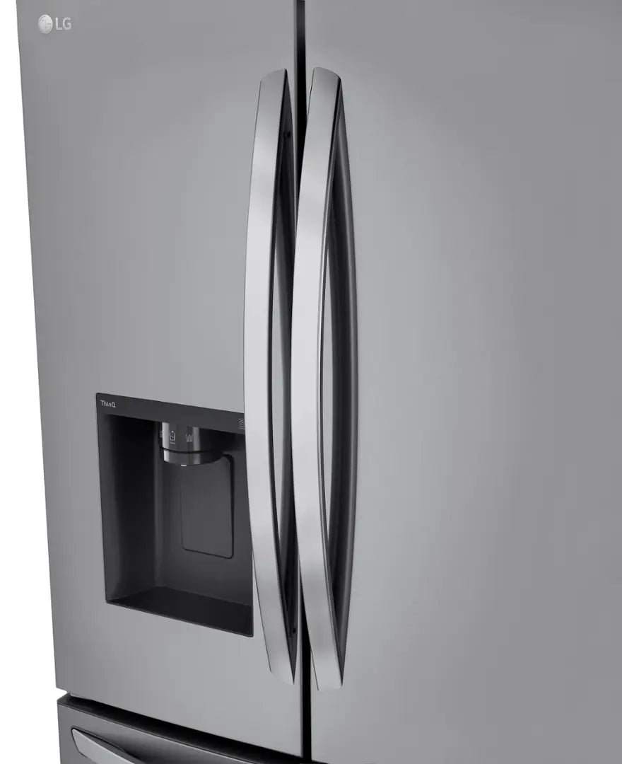 LG 26 cu ft ENERGY STAR Counter-Depth Smart French Door Refrigerator in Fingerprint Resistant Stainless Steel with Dual Ice Maker LRFXC2606S - Scratch & Dent (Major)