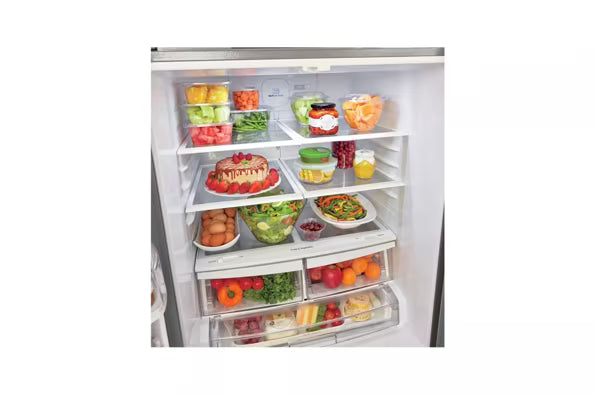 LG 22 cu. ft. 30-inch Wide French Door Refrigerator in Stainless Steel LFCS22520S - Scratch & Dent (Moderate)