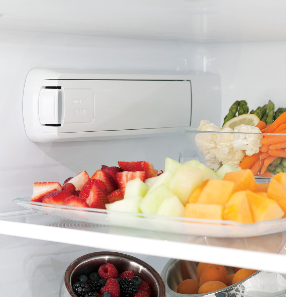Pictures of GE Energy Star 3 Door French Door 27.7 Cu. Ft. Refrigerator with TwinChill Evaporators in Fingerprint Stainless Steel GFE28GYNFS - New in Box - Neu Appliance Outlet - Discount Appliance Outlet in Austin, Tx