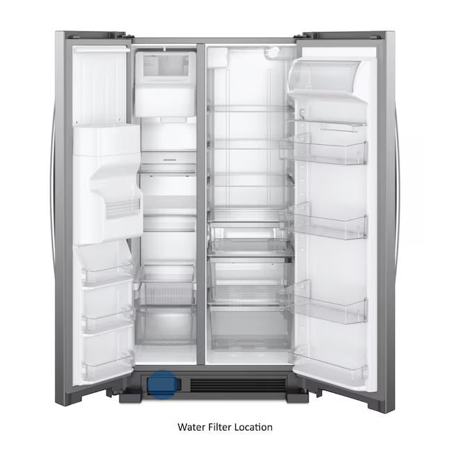Whirlpool Side By Side Refrigerator with Can Caddy and Frameless Glass Shelves 251315SD1158 - WRS325SDHZ - Scratch and Dent (Minor)