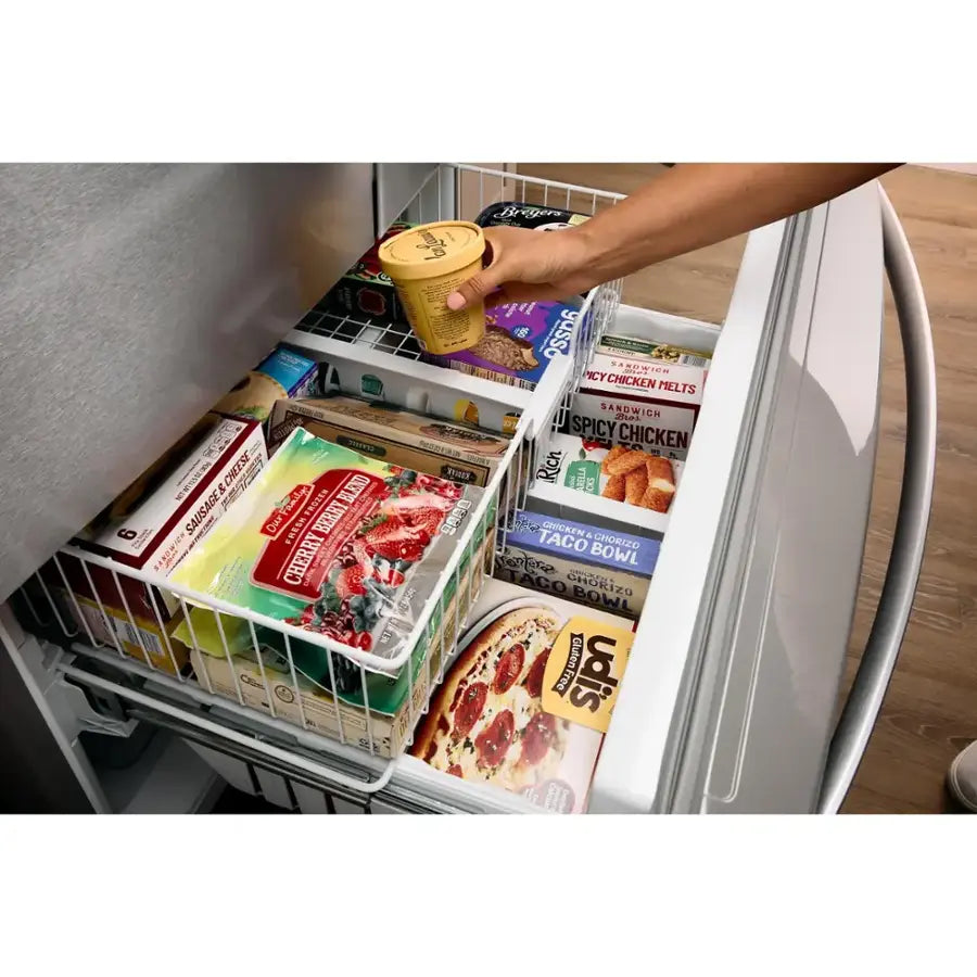 Pictures of Whirlpool 36 in. 24.7 cu. ft. Wide French Door Bottom Mount Refrigerator with Maximum Ice Capacity in White WRFF3436RW - Scratch & Dent (Minor) - Neu Appliance Outlet - Discount Appliance Outlet in Austin, Tx