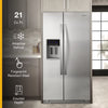 Pictures of Whirlpool Counter Depth 20.6 cu. ft. Side by Side Refrigerator in Fingerprint-Resistant Stainless Steel with In Door Ice and Water Dispenser WRS571CIHZ Scratch & Dent - Minor - Neu Appliance Outlet - Discount Appliance Outlet in Austin, Tx