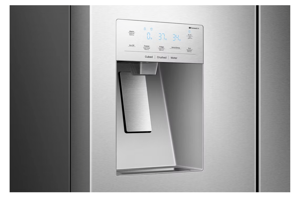 Pictures of Hisense Stainless Steel PureFlat 25.6-cu ft 4-Door Smart French Door ENERGY STAR Refrigerator with Ice Maker, Water and Ice Dispenser HRM260N6TSE - Scratch & Dent (Minor) - Neu Appliance Outlet - Discount Appliance Outlet in Austin, Tx